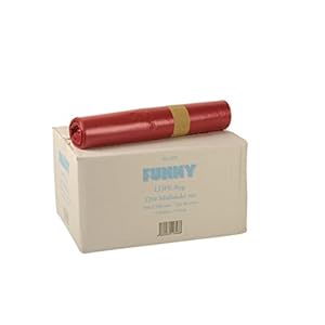 Funny LDPE Regenerat vuilniszakken, rood, gerold, 120 l, type 60 extra, 1-pack (1 x 250 stuks)
