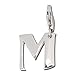 SilberDream Charm letter M 925 Sterling Silver Pendant Lobster Clasp FC70M