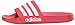 adidas Men's Adilette Shower Slide Sandal, White/Scarlet, 8 M US