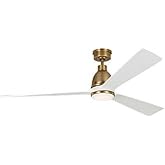 Generation Lighting | 3BRYSM60HABD | Bryden Smart 60" Dimmable Indoor/Outdoor Integrated Led Antique Brass Ceiling Fan With R