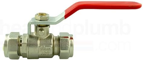 Advantay Stopcock Ball Valve, 15 mm, red Handle, only for Warm Water