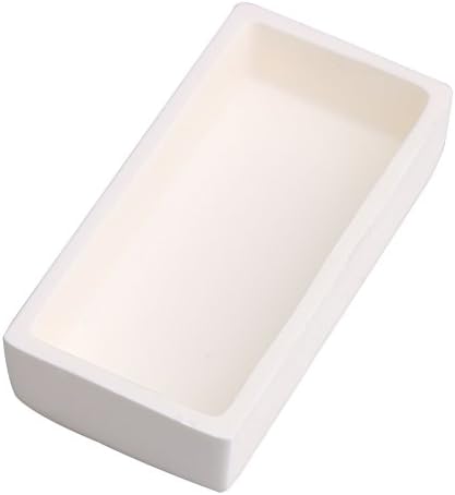 Alumina Rectangle Crucible 50ml 1700℃ for Tube Muffle Furnace Boat Sample Holder 80x40x18mm