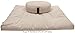 NATURAL Round Zafu + Zabuton Meditation Cushion Set - 100% Cotton - Organic Buckwheat Fill - Made in USA