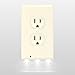 Single - SnapPower Guidelight - Outlet Wall Plate With LED Night Lights - No Batteries Or Wires - Installs In Seconds - (Duplex, Light Almond)