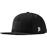 Branded Bills Old Glory Stealth PVC Black Flat Performance Hat for Men | Golf Running