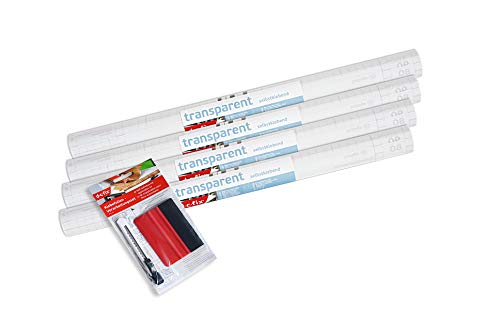 d-c-fix 346-0350-4PKA Self-Adhesive Privacy Glass Window Film, Rice Paper, 17" x 78" roll, 4-Pack with Applicator