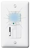 Bryant Electric RMS121ILW Occupancy Sensor, Dimming Wall Switch, PIR, 150-Degree View, 800 Sq. Ft. Coverage, 120VAC, 500W Incandescent Only, Nightlight, White