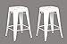 AC Pacific 24” Metal Backless Barstool Set of 2 – Country Rustic Style, Lightweight & Sturdy Build, Easy Assembly – Distressed White Finish