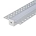 Plaster-in Trimless LED Aluminum Channel 6-Pack 1m/3.3ft with Flange for LED Strip Installation, Drywall Aluminum Profile with Clip-in Diffuser and End Caps