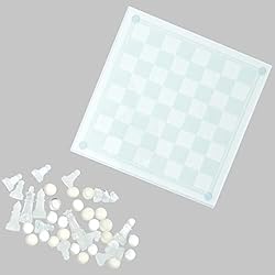 Glass Chess and Checkers Set - Premium Glass Game
