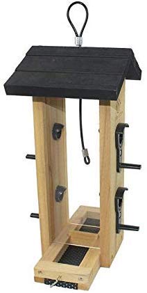 Wildbirdcare Hanging Platform Wooden Bird Feeder With Easy To