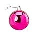 Juvale 48-Pack Mini Christmas Tree Ornaments - Fuchsia Pink Shatterproof Small Christmas Balls Decoration, Assorted 3-Finish Shiny, Matte, Glitter, Hanging Plastic Bauble Holiday Decor, 1.5 Inches