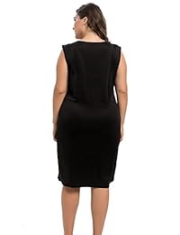 Chicwe - Vestido elástico para mujer, talla grande, con bordado de rosas, para fiesta y trabajo