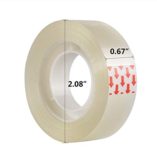 image for HappyHapi Clear Tape, Small Transparent Adhesive Tape for Office, Home