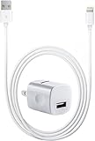 Safewire 5W High Speed Universal Travel Power Adapter Home Wall Charger Plug with Sync and Data 8pin Lightning to USB Cable 3ft for iPhone, iPad, iPod (White)