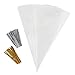 SBYURE 200 Pieces Clear Cone Shaped Treat Bags Cellophane Triangle Candy Bags with 200 Twist Ties for Favor Candy Popcorn Handmade Cookies Sweets Crafts,15x7 in