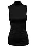 FPT Womens Sleeveless Rayon Mock Neck Top (S-3XL)