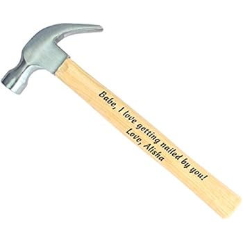 Personalized Laser Engraved Wood Handle Hammer, Valentines Gifts, Gifts for Men, 5th Anniversary Gifts for Him, Anniversary Gifts for Men