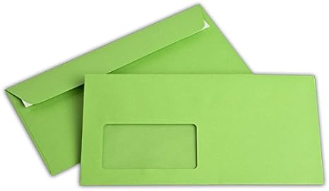 Leuchtend grüne Elco Color Briefumschläge mit Fenster (lasertauglich) / 114 x 229 mm (DIN lang) / mit Abziehstreifen / haftkl