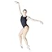 HDW DANCE Black Women Dance Leotard Ballet Sweetheart Mock Neck Mesh Dancewear (L, Black)