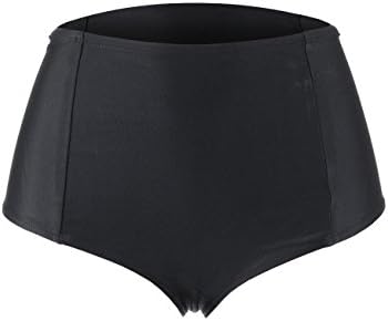 BEKDO Womens Classic Solid Sexy Vintage High-Waisted Fit Bikini Bottom