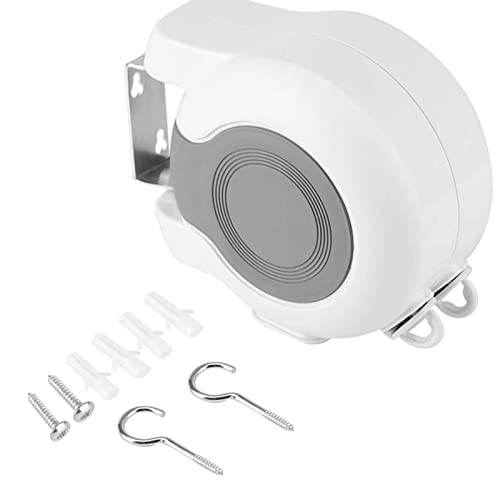 Retractable Clothesline 2 Ropes, 26 m (2 x 13 m) Heavy Duty and Adjustable Rope Extendable Clotheslines for Outdoor and Indoor, Clothing, Towels and Bed Linen