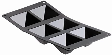 De Buyer 1969.01 Moul ' Flex Silicone Baking Mould - 6 Pyramid Cakes, Black