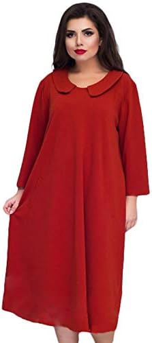 Koicoco Dress Loose Large Size Women S One Piece Dress Casual Dress Long Sleeved Women S Red Winter Clothing Buy Online At Best Price In Uae Amazon Ae