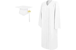 LEWOTE 2024 Matte Adult Graduation Gown Cap Tassel Set with 2024 Years Charm