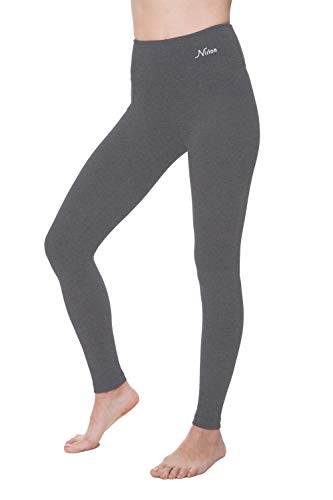 NIRLON Leggings for Women High Waist Workout Yoga Pants Ankle Length R&Plus Size (S, Heather Grey)