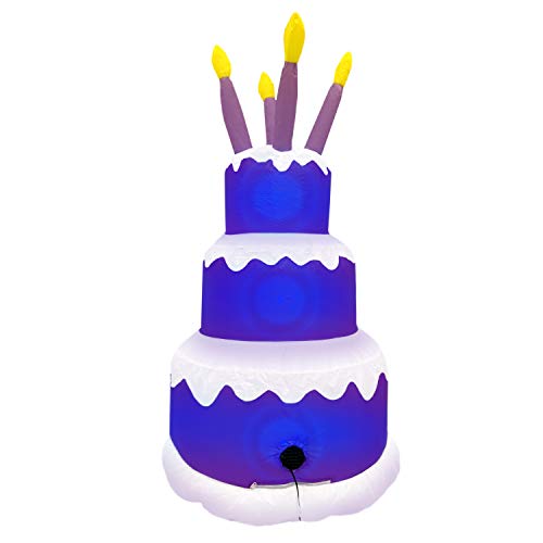 Jumbo Inflatable Happy Birthday Cake with Candles | Extra Large Birthday Party Decoration Lights Up and Inflates in Moments | For Indoors or Outdoors (Tie Down and Stakes Included for Outdoor Use) - Thumbnail 3