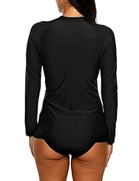 Camiseta de manga larga con protección solar UPF 50+ y cremallera frontal para dama