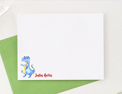 Dinosaur Personalized Note Cards for boys, Boys Personalized Stationery for boys, Dinosaur thank you card, Your choice of Colors and Quantity