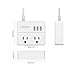 6 Outlets Power Strip with 4 USB Ports, NTONPOWER Flat Plug Extension Cord 5 Ft, Overload Protection, Wall Mount, Compact Portable Desk Charging Station for Travel, Home Office, Dorm, Nightstand,White