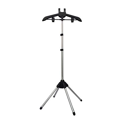 Exttlliy Garment & Drying Rack Garment Hanger/Drying Rack/Handheld Clothes Steamer Holder Ironing Steamer Bracket Telescopic Folding Hanger (Black) - Thumbnail 7