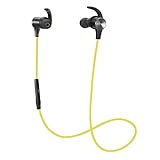 Bluetooth Headphones TaoTronics Wireless 4.2 Magnetic Earbuds Snug Fit for Sports with Built in Mic TT-BH07 (IPX6 Waterproof aptX Stereo 6-8 Hours Playtime) Yellow