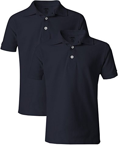 French Toast Boy's 2 Pack Uniform Short Sleeve Polo Shirts 10/12 Navy