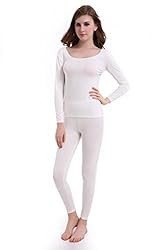 CnlanRow Women Thermal Underwear Stretch Thin Long