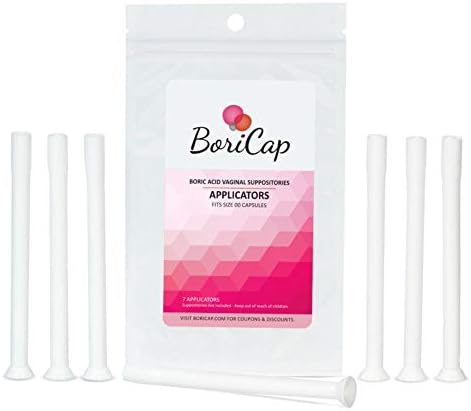 BoriCap Vaginal Suppository Applicator 7 Count | Reusable | Fits All Size 00 Capsules | Ideal for Boric Acid Suppositories | Individually Wrapped | Doctor Recommended | Made in The USA