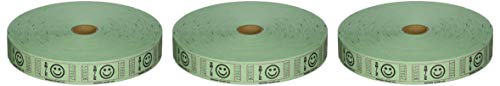2000 Green Smile Single Roll Consecutively Numbered Raffle Tickets (3-Pack)