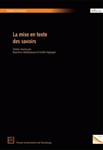 La  mise en texte des savoirs