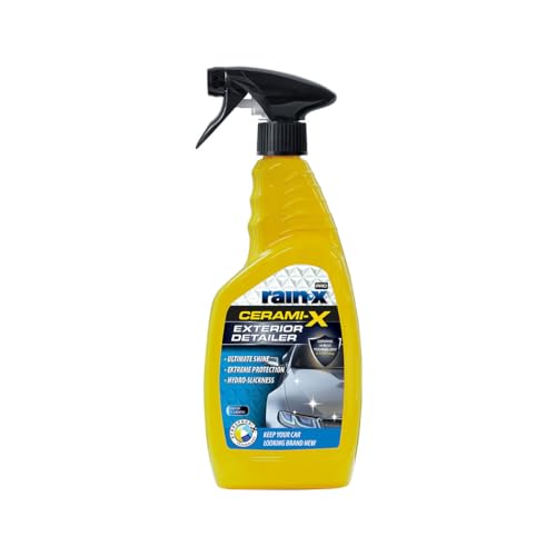 Rain X Cerami-X Detailer Premium Tratamiento Cerámico Coche, Cera Coche Brillo Alto con Protección Hidrofófica y UV, Protege 3 Meses -750ml