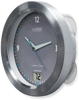 LCT Water Resistant Atomic Analog Clock with Digital Temperature Display by La Crosse Technology