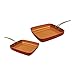 Red Copper Cookware 10- and 12-Inch Square Frying Pan Set of 2 by BulbHead