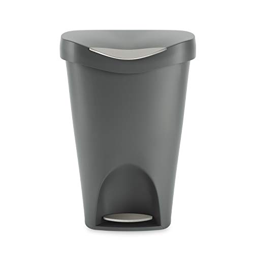 Umbra Brim 13 Gallon Trash LidLarge Kitchen Garbage Can, Charcoal Pricepulse