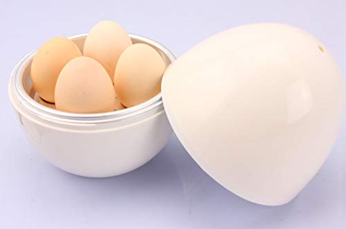 Microwave Egg Cooker, Egg Microwave Boiler Only 8 Minutes for Hard or Soft Boiled 4 Eggs No Piercing Required, Dishwasher Safe，Suitable for Home Kitchen Breakfast tool Child, Office Worker, White - Thumbnail 5