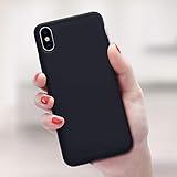 iPhone X Case, iPhone X Protective Case Silicone for Apple iPhone X (2017), UPGRADED THINNER COVER WITH ANTISTICKING COATING, iPhone 10 Shell with Shockproof Anti- Dust by Ainope (Black)