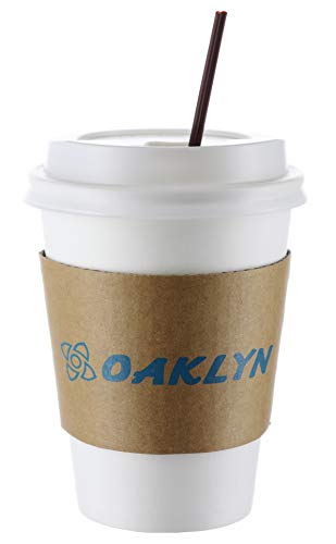120 Pack - 12 Oz Hot Paper Coffee Cups with Lids, Sleeves, Stirring Straws To Go. Bulk set of White, Disposable, Insulated Drink Cups - No Leaks