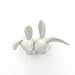 OYLZ Ceramic Rabbit Bunny Jewelry Ring Holder,Engagement Ring and Wedding Ring Holder Stand Display