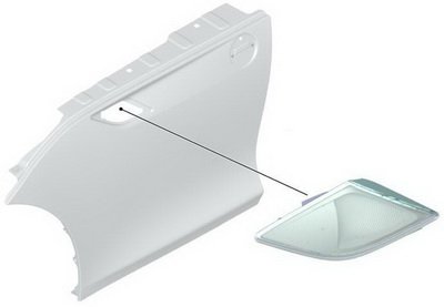 BMW Genuine Additional Turn Indicator lamp, Left, For Z4 28i, Z4 30i, Z4 35i, Z4 35is by BMW